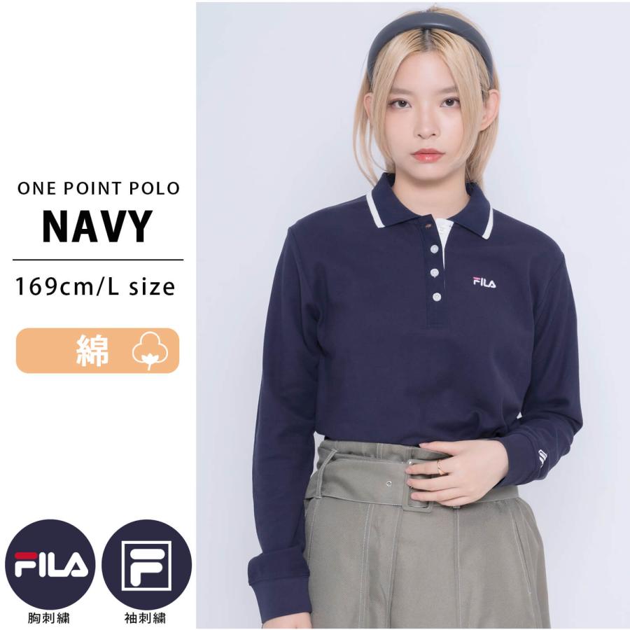 FILA（フィラ） 特価 ポロシャツ レディース 長袖 鹿の子 無地 綿