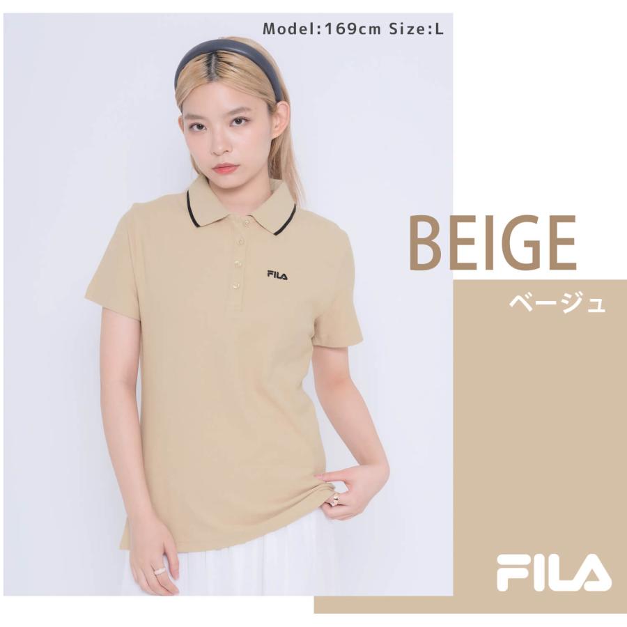 FILA（フィラ） ポロシャツ レディース 半袖 綿 無地 ゴルフウェア