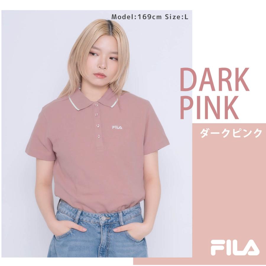 FILA（フィラ） ポロシャツ レディース 半袖 綿 無地 ゴルフウェア