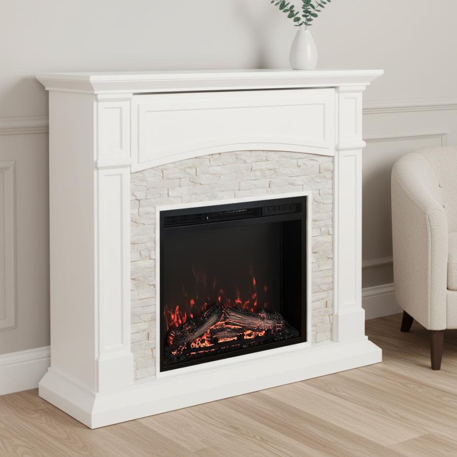 23インチ電気暖炉 セネカ クリスプホワイト/送料無料/ロイドグランデ