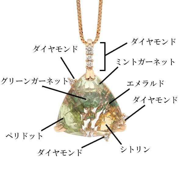 Jewel closet by L&Co. ネックレス レディース 18金 K18 グリーン 黄