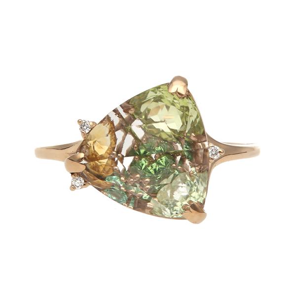 Jewel closet by L&Co. リング 指輪 レディース 18金 K18 グリーン 黄