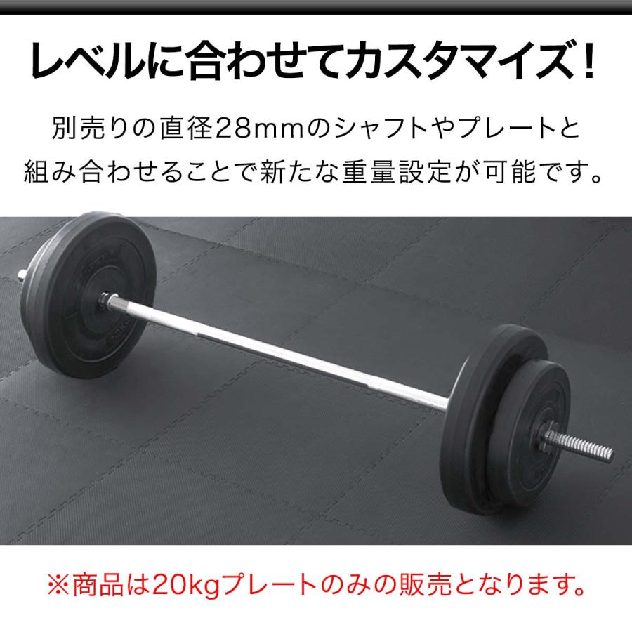 バーベル 用 プレート 20kg 2個セット ポリエチレンコート 追加