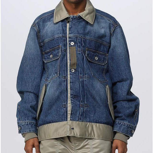 新品 sacai サカイ 23SS Denim x Nylon Twill Blouson デニムナイロン