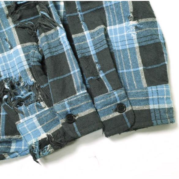 UNUSED アンユーズド 22AW 日本製 Damaged check shirt シルクコットン