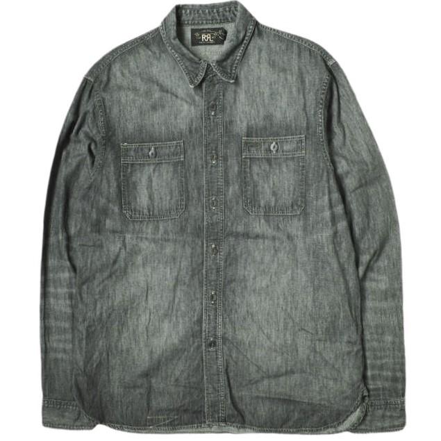 RRL ダブルアールエル BLACK DENIM WORK SHIRT ブラックデニムワーク