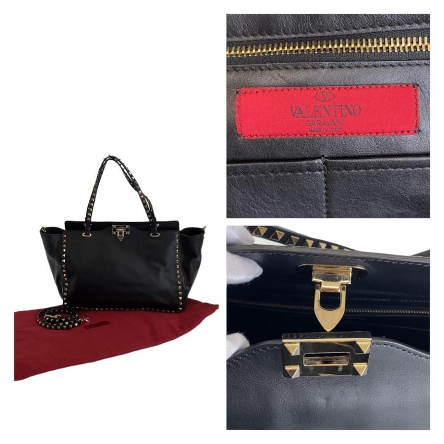 VALENTINO（ヴァレンティノ） 美品 ロックスタッズ ブラック 黒
