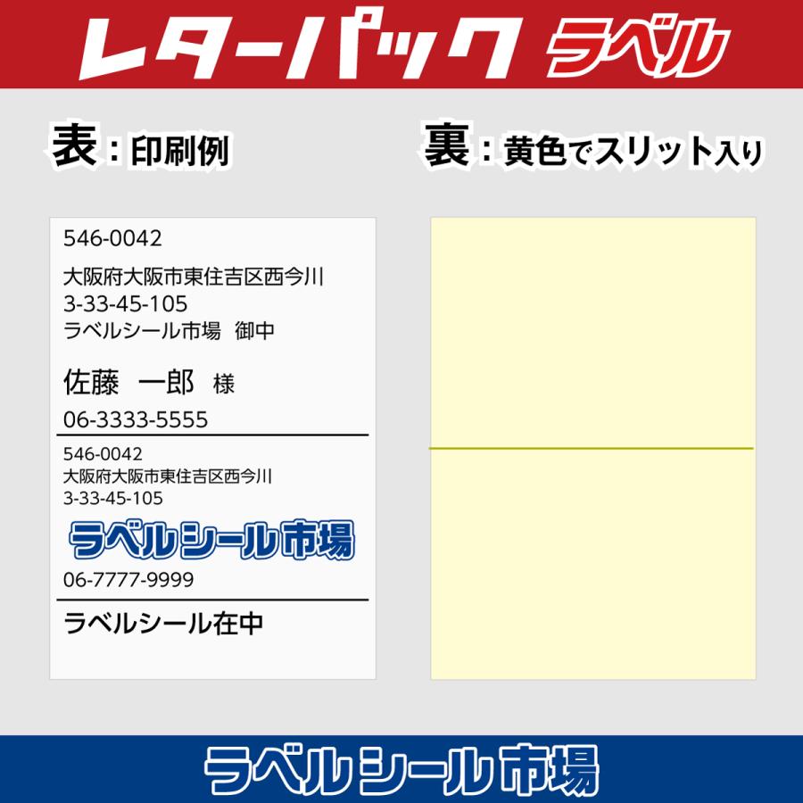 レターパック 宛名 ラベル シール 600枚 裏スリット入 日本製 送料無料