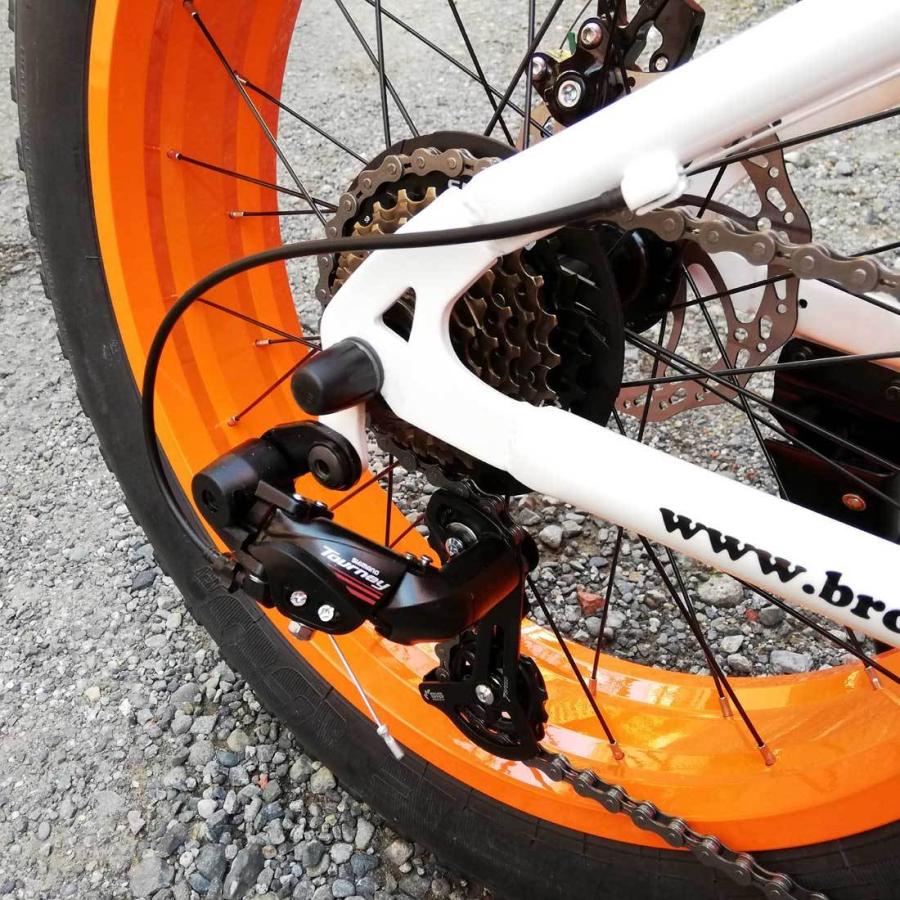 自転車 20BRONX-DD BB-8 グロスホワイト×オレンジリム ブロンクス