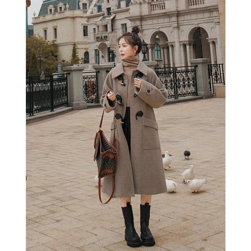 ヘリンボーン コート ロング ダッフルコート アウター レディース 冬