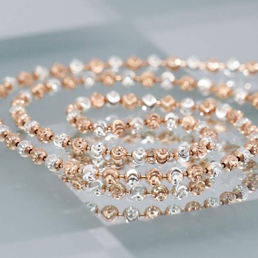 イタリア製 シルバー ムーンカット ボール チェーン ネックレス 2