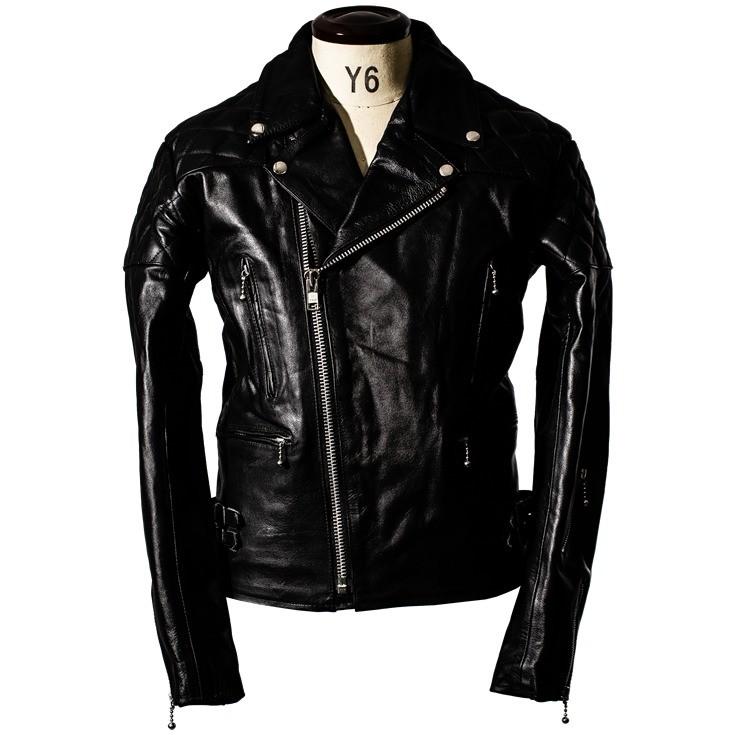 Horn Works 本革 UKパッドダブルライダースジャケット メンズ ホーン