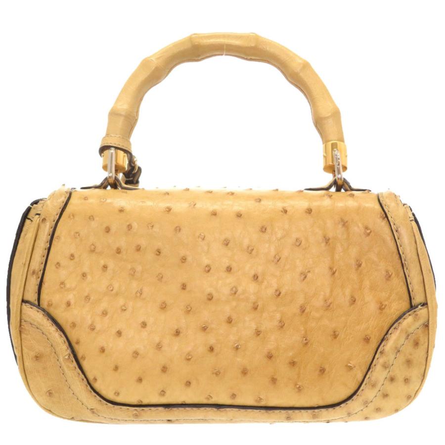 GUCCI（グッチ） 美品 オーストリッチ バンブー ベージュ フリンジ