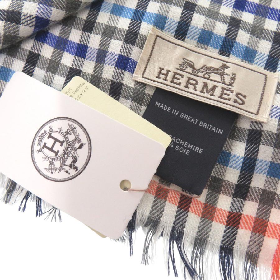 HERMES（エルメス） 未使用品 カシミヤ/絹 マルチカラー ギンガム