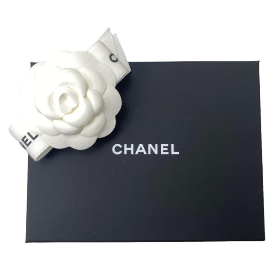CHANEL（シャネル） シュシュ リボン シルク ネイビー 髪飾り ヘア