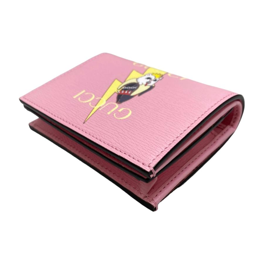 GUCCI（グッチ） 2つ折り財布 ばなにゃコラボ 701009 レザー ピンク