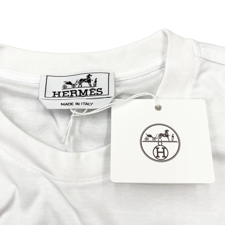HERMES（エルメス） 半袖Tシャツ ステッチ Sサイズ コットン ホワイト