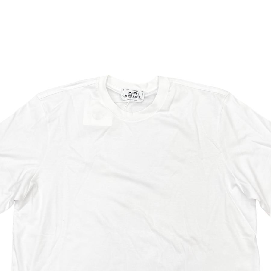 HERMES（エルメス） 半袖Tシャツ ステッチ Sサイズ コットン ホワイト