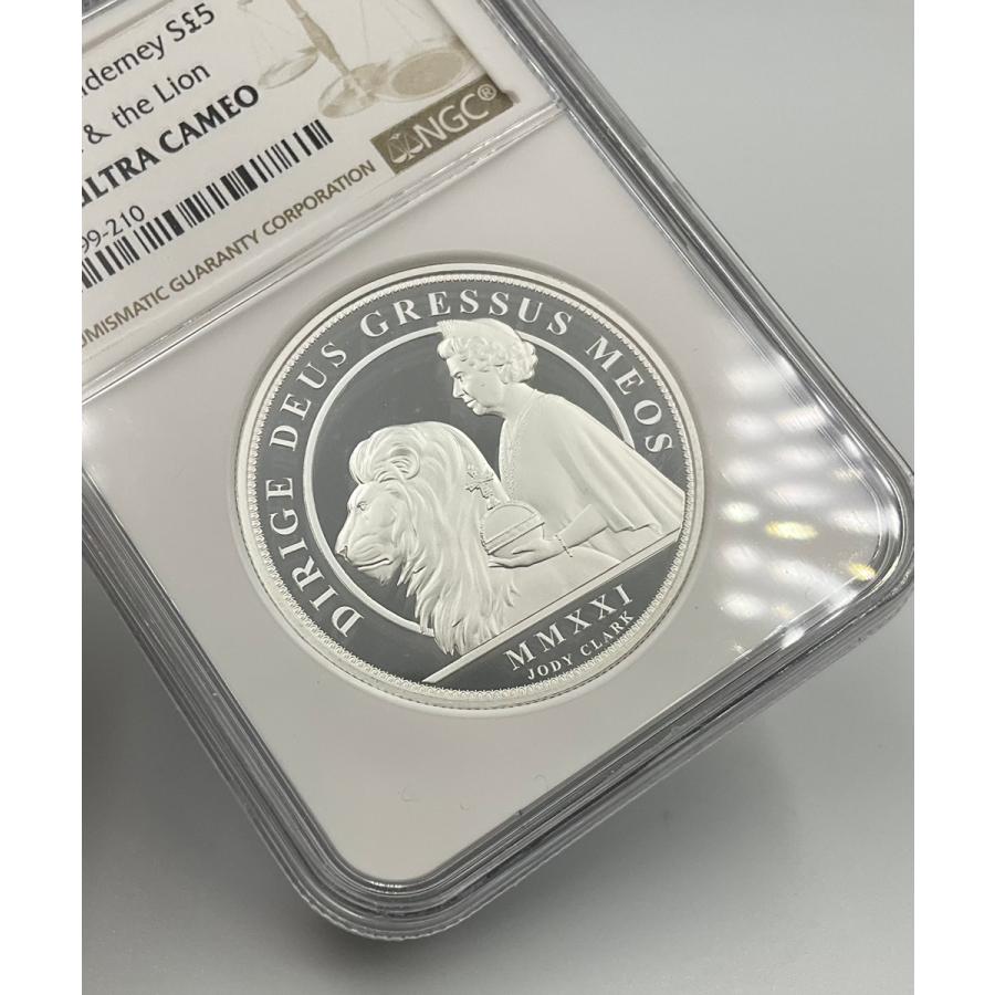 2021年 イギリス ウナとライオン オルダニー 5ポンド 2oz 銀貨