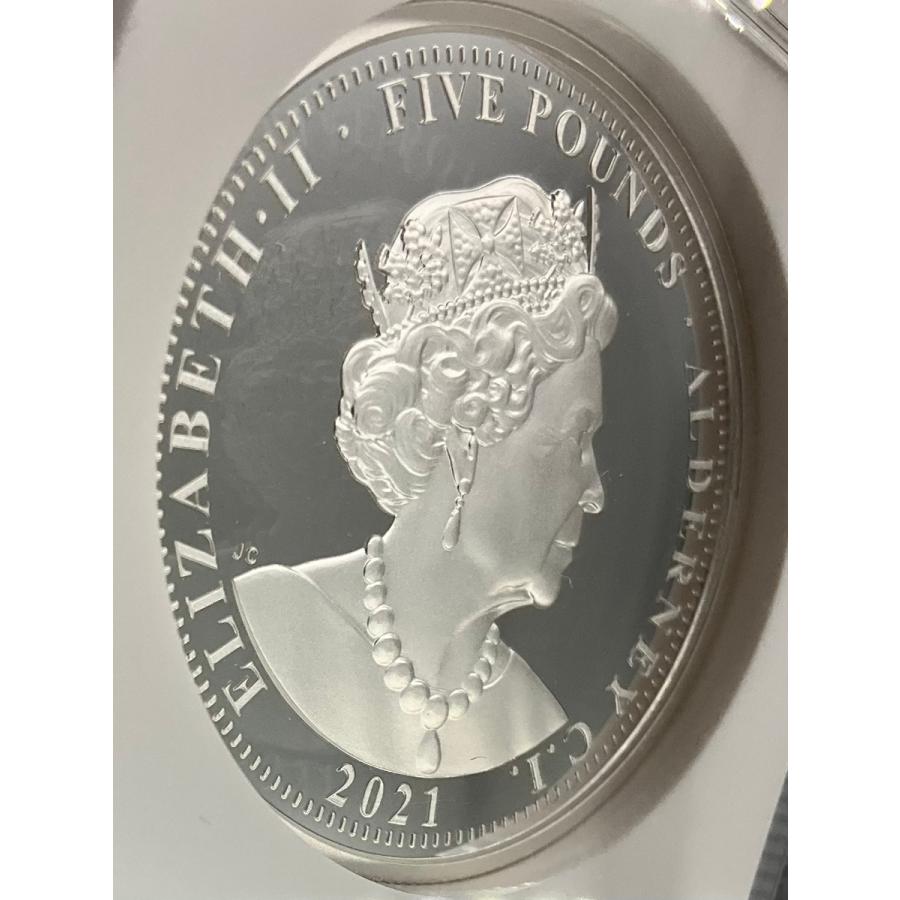 2021年 イギリス ウナとライオン オルダニー 5ポンド 2oz 銀貨