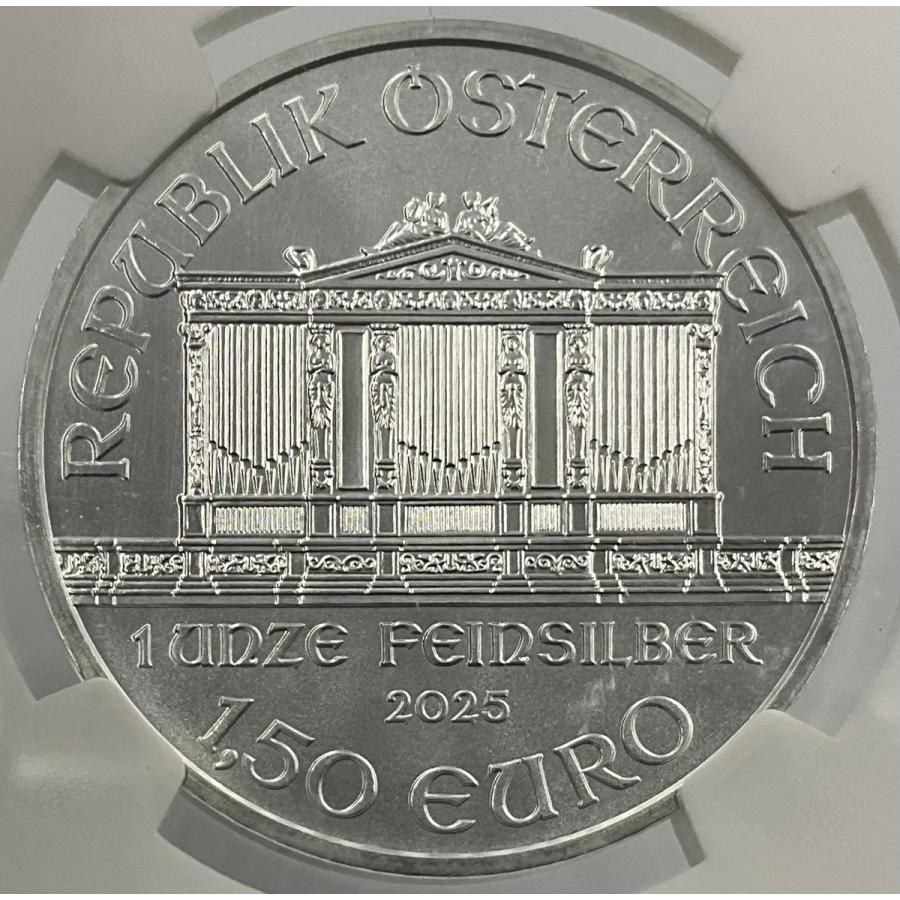 2025年 オーストリア ウィーンフィル 1.5ユーロ 1オンス 銀貨 NGC社