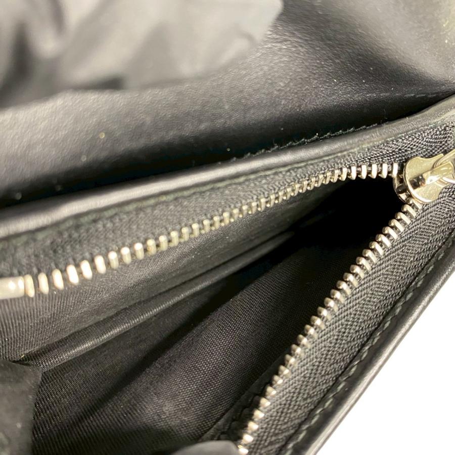 GUCCI（グッチ） 極 美品 シマ GG ロゴ 金具 レザー 本革 二つ折り