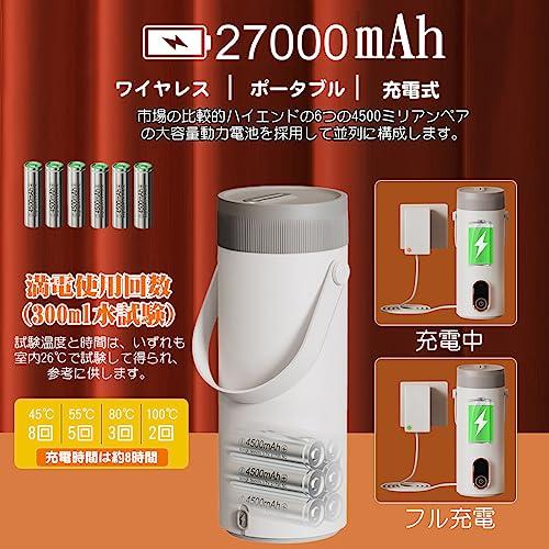 45℃・55℃・80℃・100℃ MACOLAUDER 充電式電気ケトル 400ml 湯沸し器