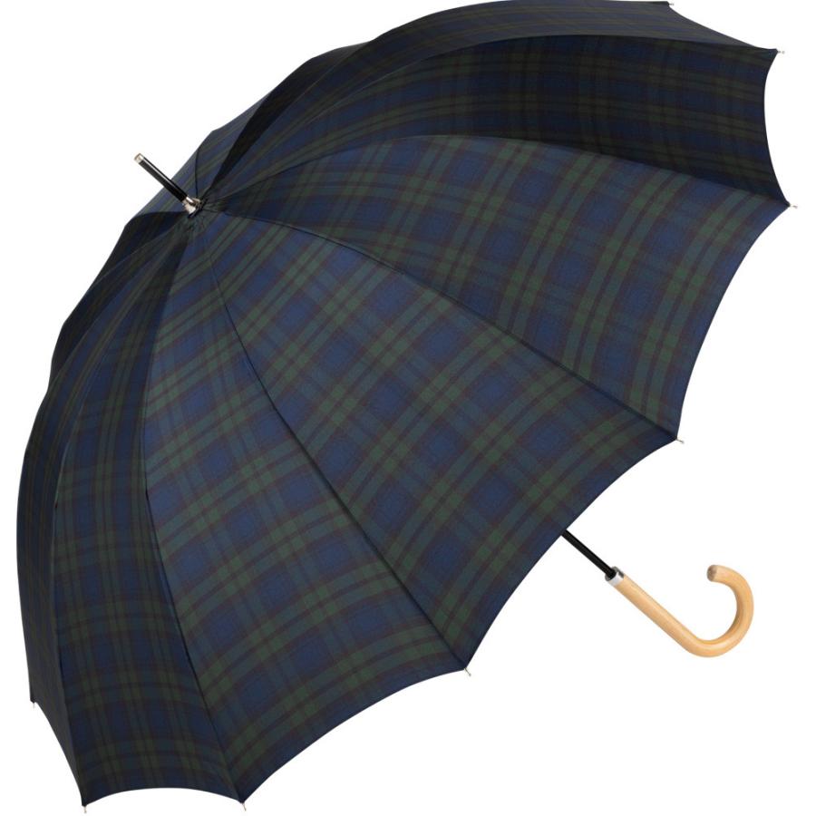 ☆ ブラックウォッチ/ブラック U-DAY 12フレーム 長傘 because