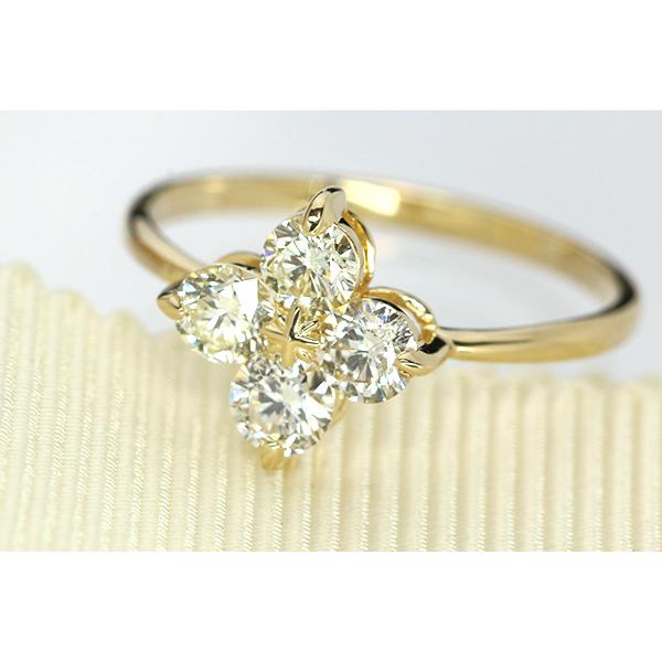 ダイヤモンド リング/指輪 0.650カラット 18金イエローゴールド K18 4