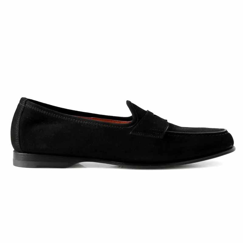 SANTONI（サントーニ） スエードコインローファー(ANDREA) （ブラック