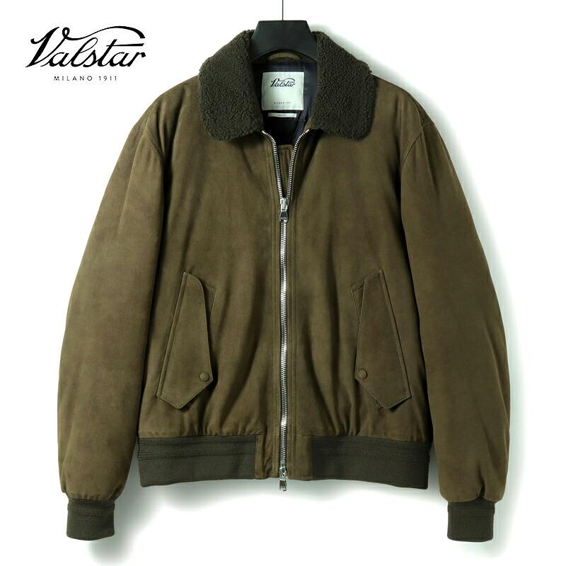 Valstar（ヴァルスター） ムートン襟付きゴートスエードダウンボンバー