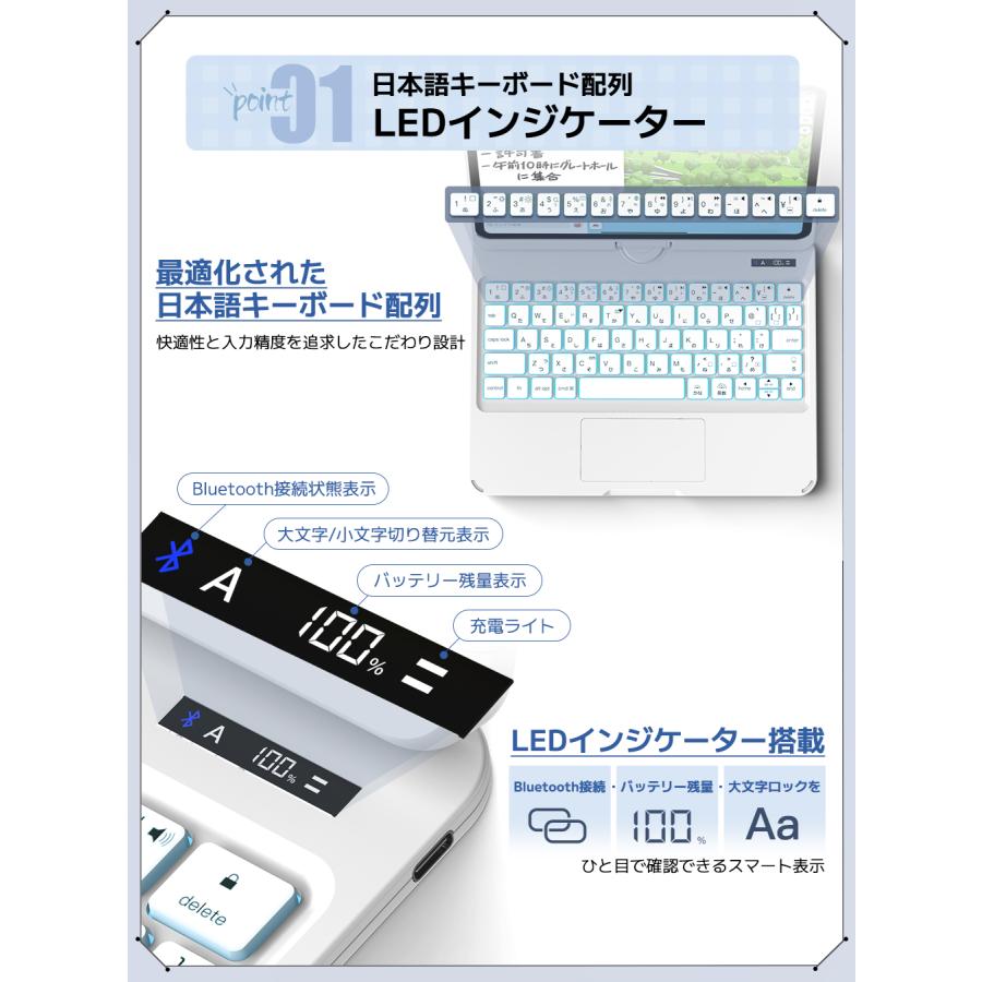 ipad キーボード ケース マジックキーボード 2025新商品 Air4/Air5
