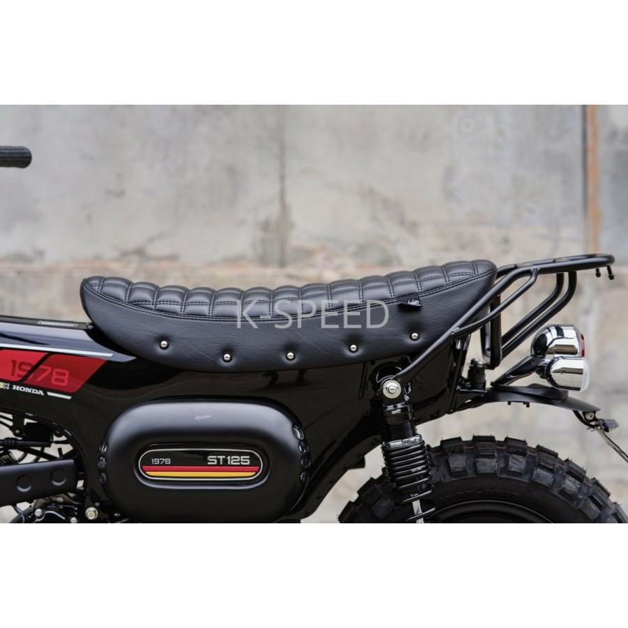ホンダ ダックス125 シート スクエアパターン Diabolus ブラック K