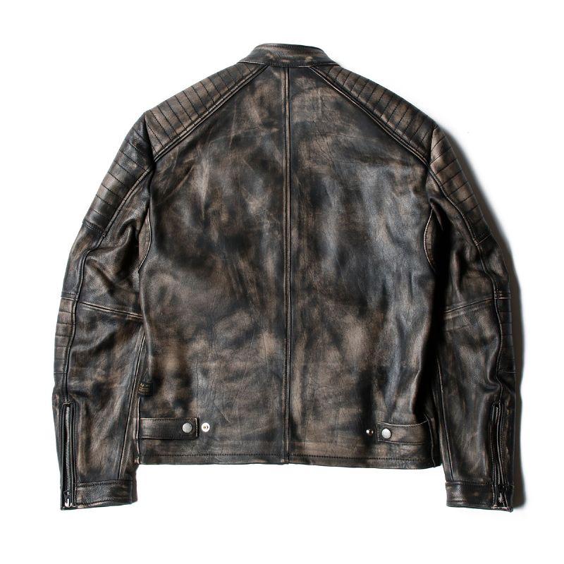 リプレイ レザージャケット シープレザースプレーペイントジャケット