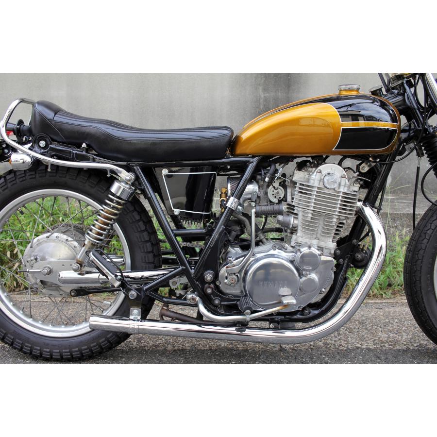 MOTOR ROCK SR400/500用 薄型ベーツタイプ TTシート ブラウン×ブラック