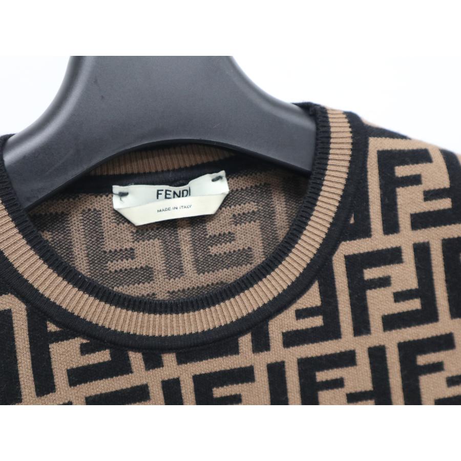 FENDI（フェンディ） FFロゴ ズッカ柄 半袖ニット サイズ36 FZY702