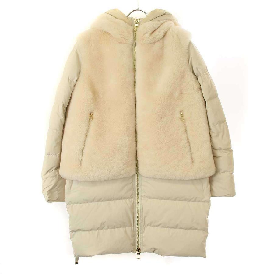 DUNO（デュノ） DEA レイヤードムートンダウンコート ピンク ベージュ