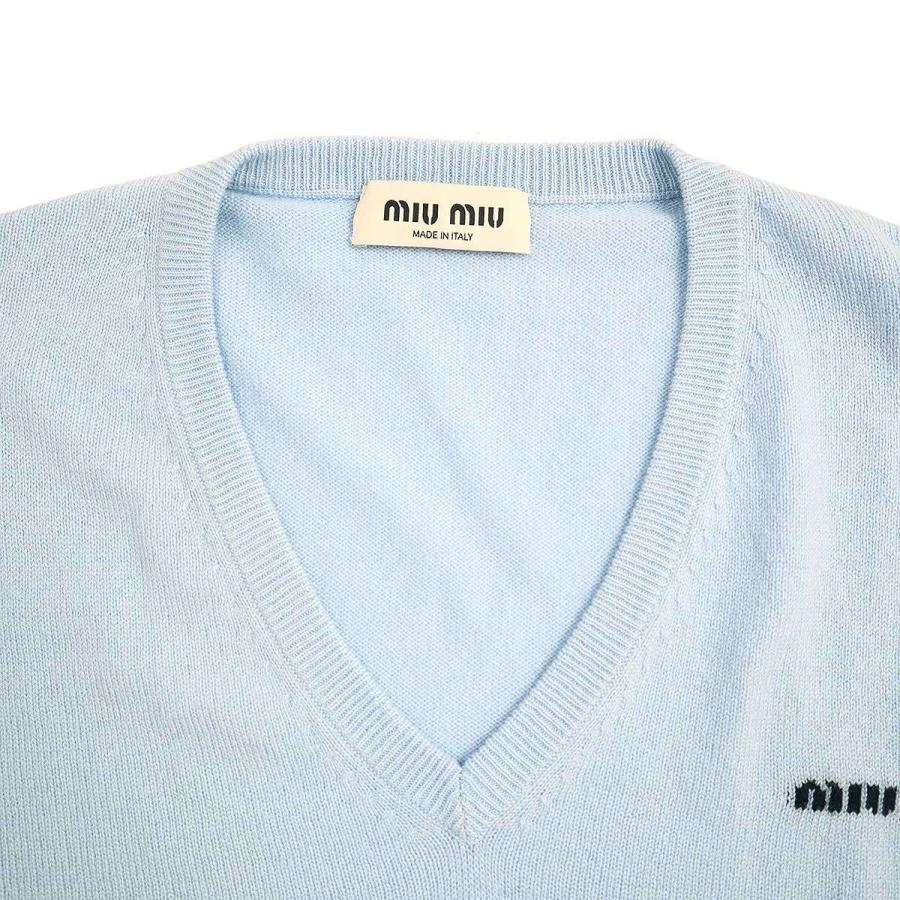 miu miu（ミュウミュウ） Vネックロゴカシミヤニットセーター MML692