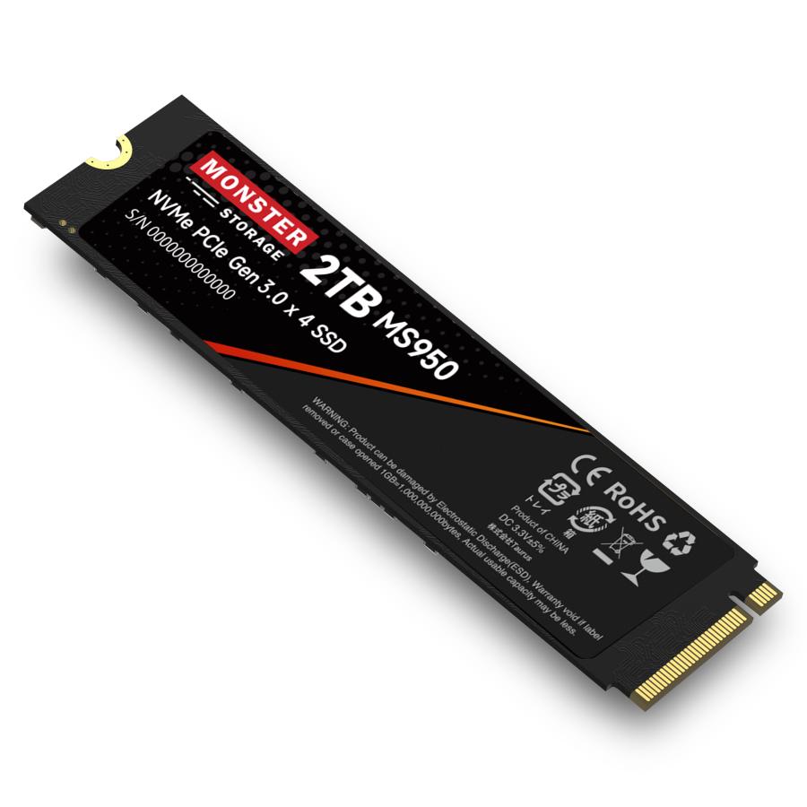 Monster Storage Monster Storage NVMe 2TB SSD PCIe Gen3×4 R:3400MB