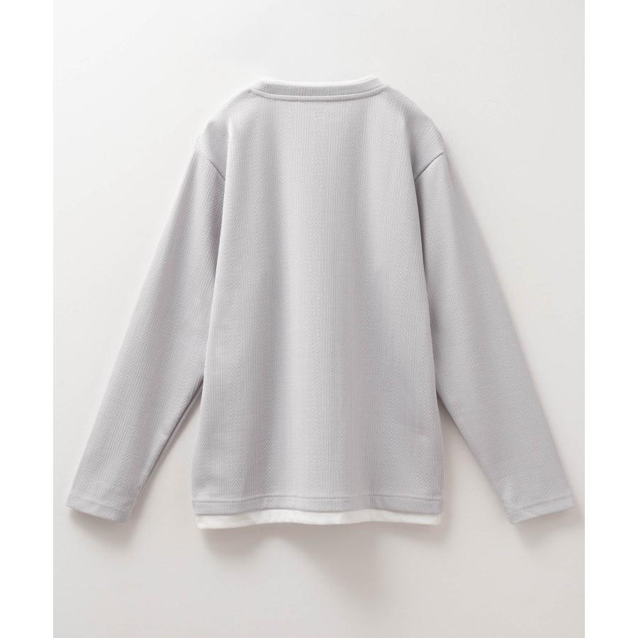 NAVY Tシャツ メンズ 長袖 ロンT フェイクレイヤード シワになりにくい