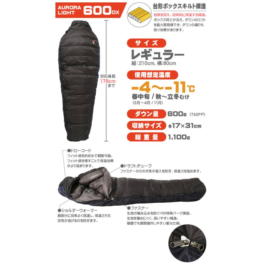 NANGA（ナンガ） シュラフ 寝袋 オーロラライト600DX レギュラー