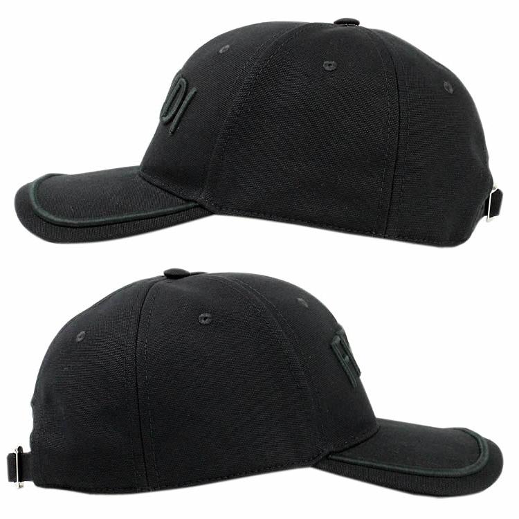 FENDI（フェンディ） キャップ 帽子 ブラックキャンバス ベースボール