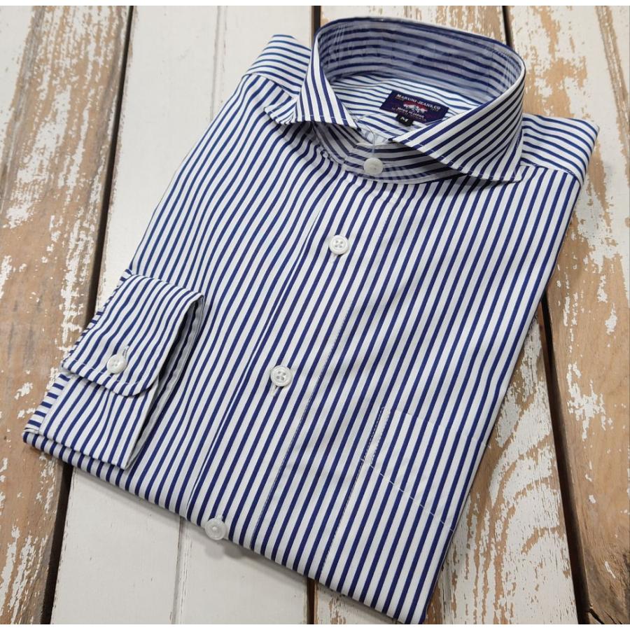 MARUNI JEANS マルニオリジナル 長袖シャツ / ストライプ(ネイビー