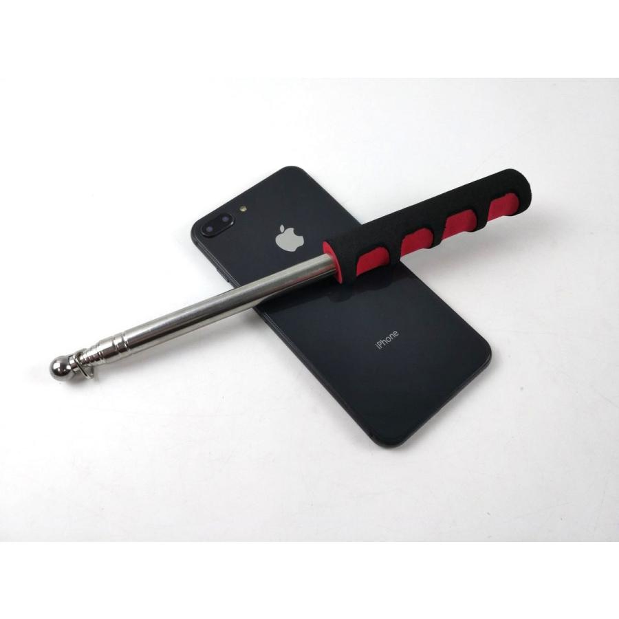 手旗棒 伸縮ポール 金具付き 赤 120cm 手旗 棒 応援 祭り 運動会 観戦