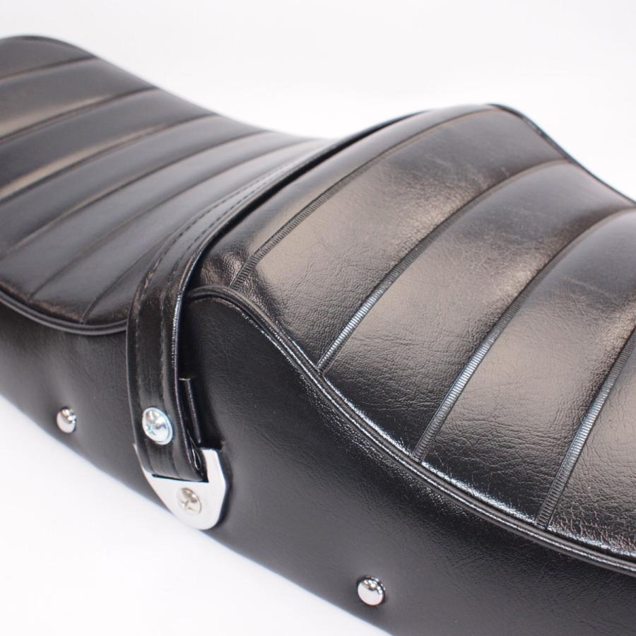 新品1975-77年 CB400F 黒 タックロール カスタムシート 白ロゴ