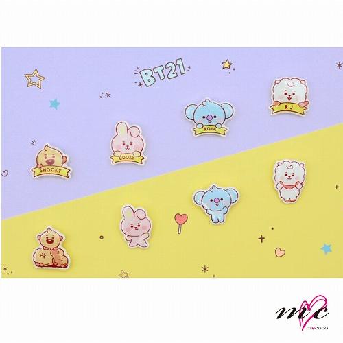 BTS 防弾少年団 BT21 公式グッズ アクリル ピンバッジ ACRYLIC