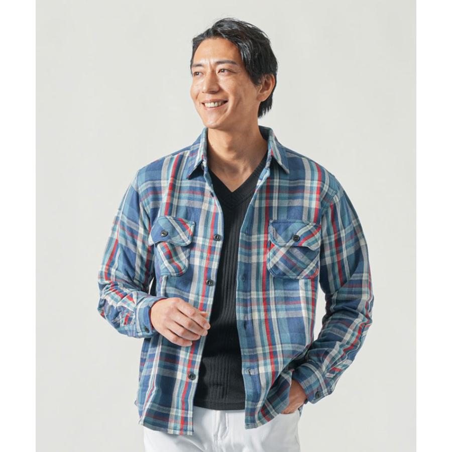 チェックシャツジャケット メンズ フランネルシャツ ネルシャツ 厚手