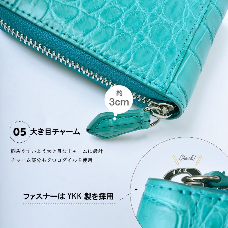 二つ折り財布 クロコダイル レディース メンズ 本革 ラウンド
