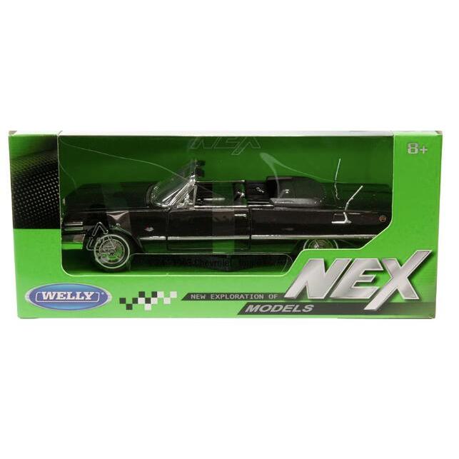 WELLY ミニカー 1963 CHEVROLET IMPALA CONVERTIBLE Black 1/24 WELLY