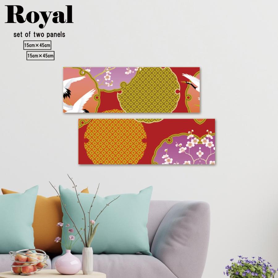 ファブリックパネル 和 2連 和柄 和風 和モダン 和室 和花 桜 着物柄